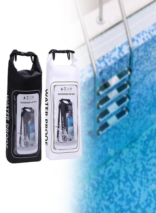 PARVY® Mobile Phone Waterproof Bag, Camping, Hiking, Beach, Travel, Canoeing, Boating Adjustable Strap, 2L Waterproof Dry Bag Sack for Fishing, Lightweight, PVC, Roll Top (Black) (1Pcs) - Image 4